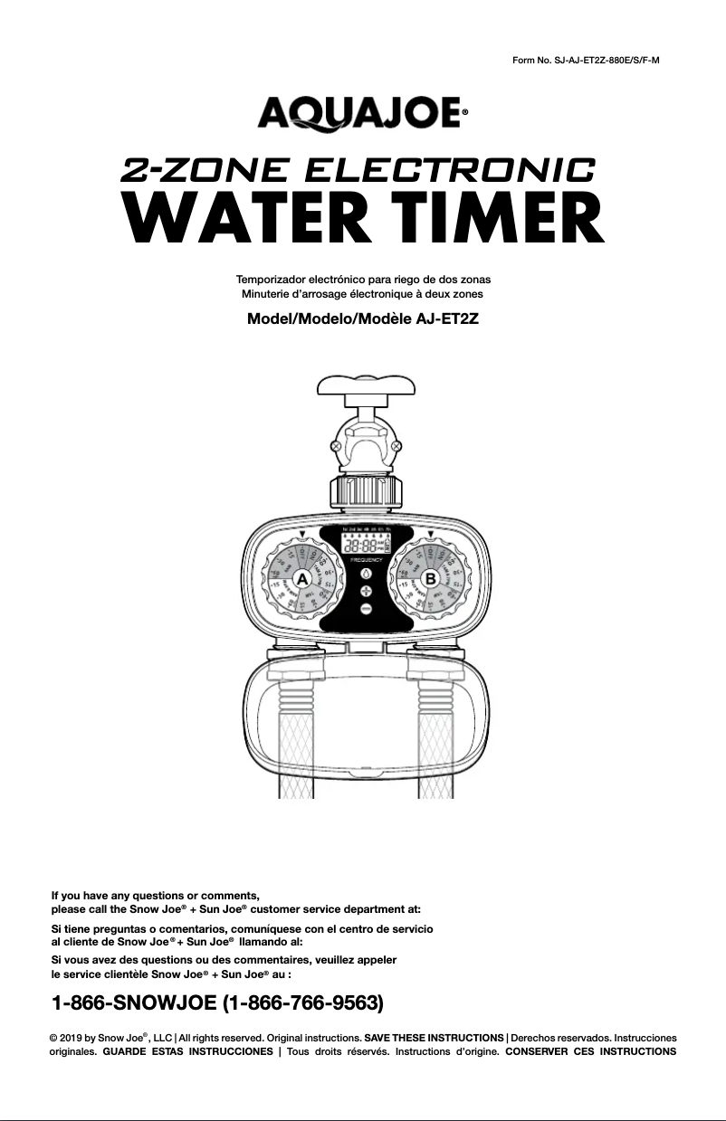 Página 1 del manual Manual de usuario Aqua Joe AJ-ET2Z