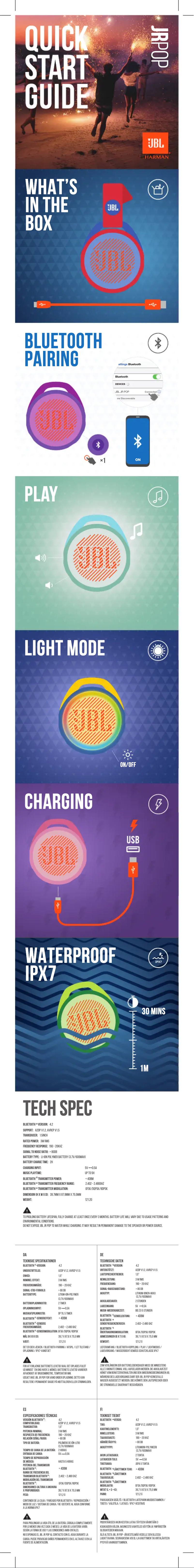 Page 1 de la notice Manuel utilisateur JBL JRPOP