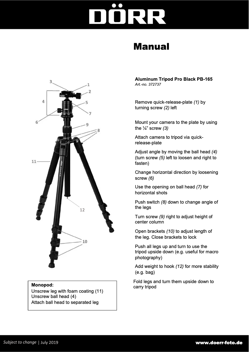 Image de la première page du manuel de l'appareil DV-1980