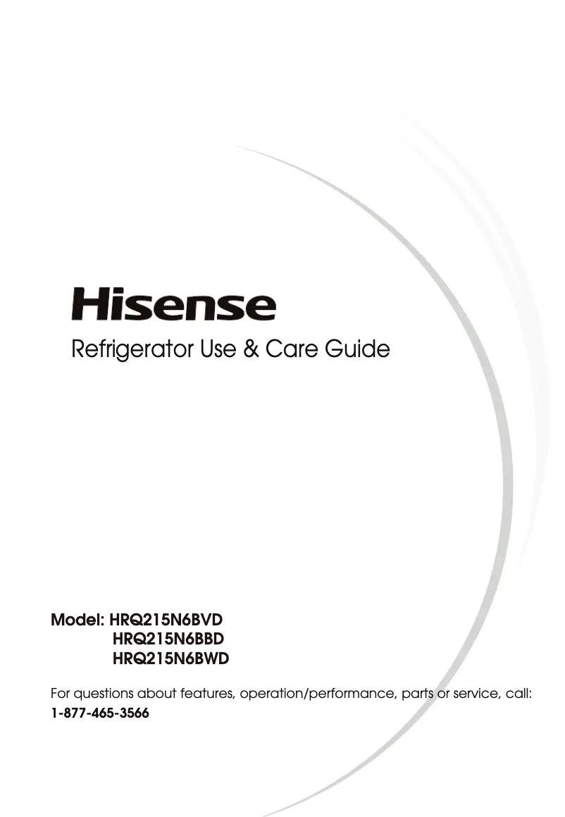 Page 1 de la notice Manuel utilisateur Hisense HRQ215N6BVD