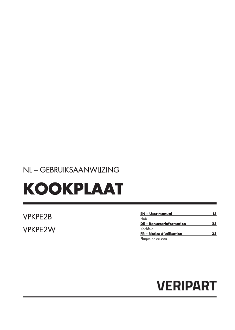 Image de la première page du manuel de l'appareil VPKPE2W