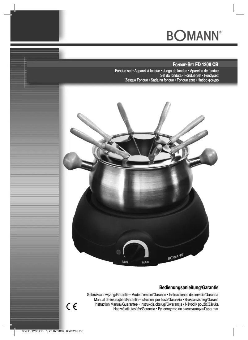 Page 1 de la notice Manuel utilisateur Bomann FD 1208