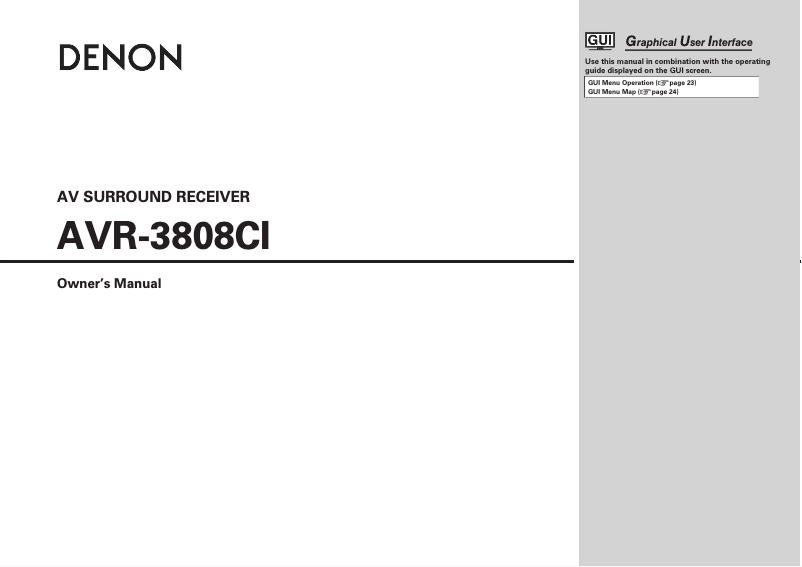 Page 1 de la notice Manuel utilisateur Denon AVR-3808CI