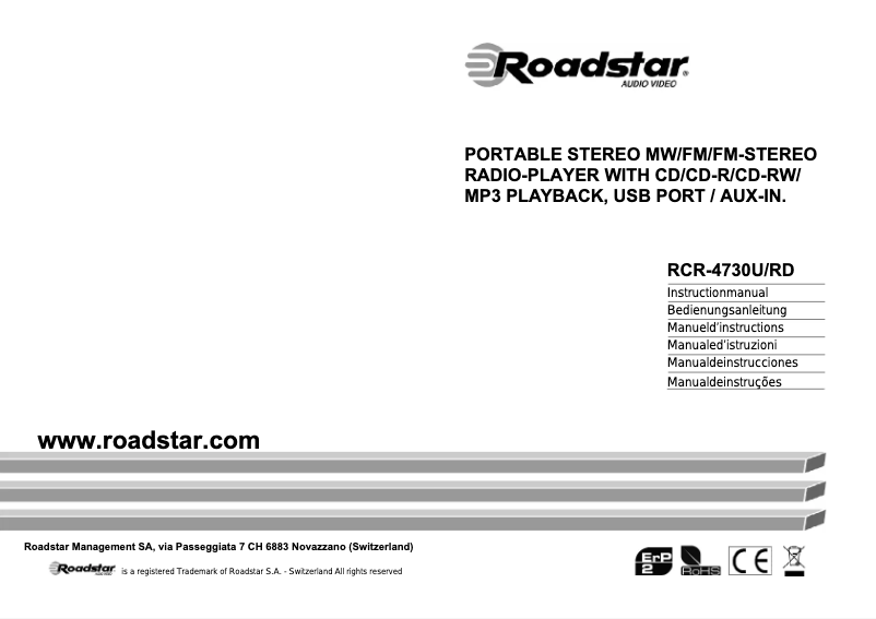 Página 1 del manual Manual de usuario Roadstar RCR-4730U/RD