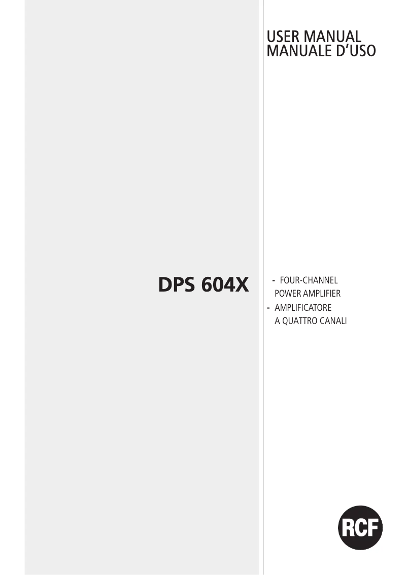 Page 1 de la notice Manuel utilisateur RCF DPS 604X