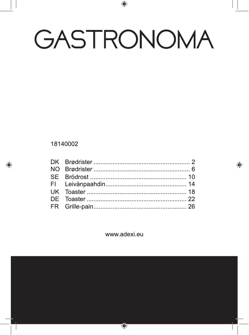 Imagen de la primera página del manual del dispositivo 18140002