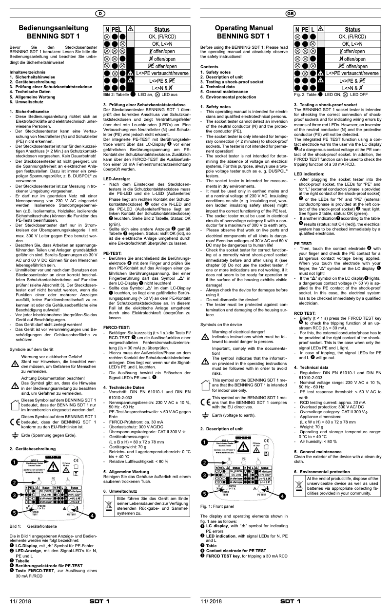 Image de la première page du manuel de l'appareil SDT 1