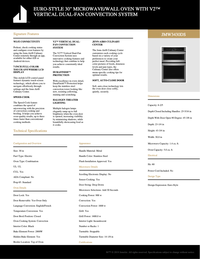 Image de la première page du manuel de l'appareil JMW3430DS