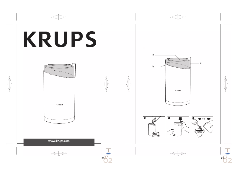 Page 1 de la notice Manuel utilisateur Krups MK75