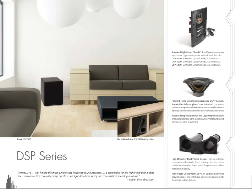 Page 1 de la notice Fiche technique Paradigm DSP-3200