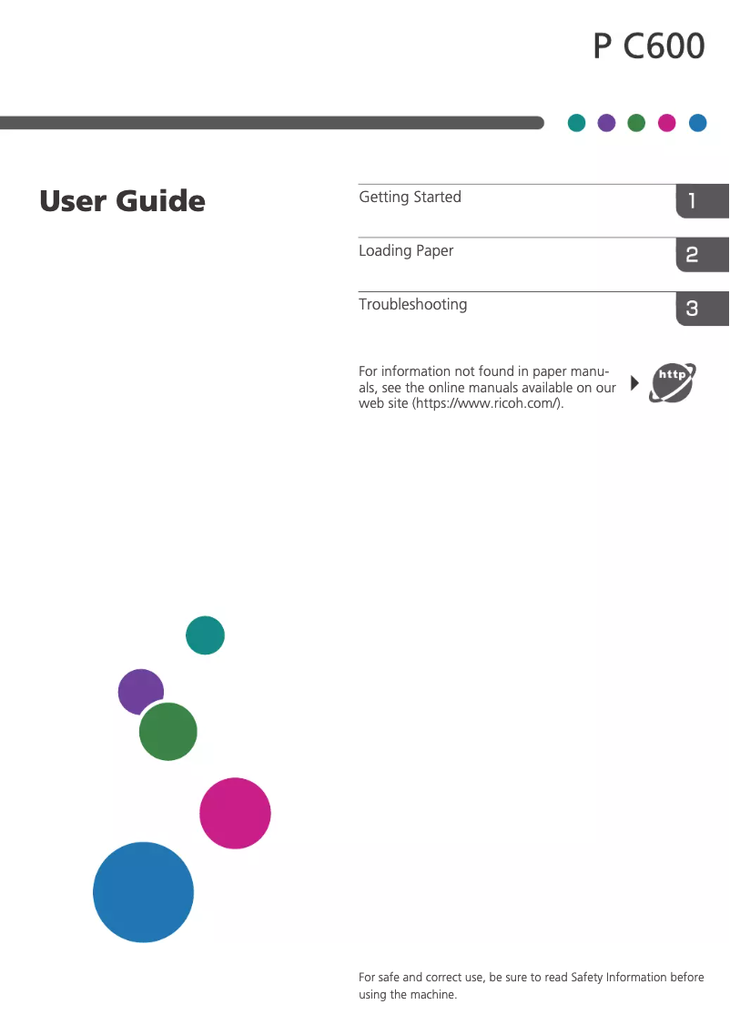 Page n°1 - Mode d'emploi Ricoh P C600