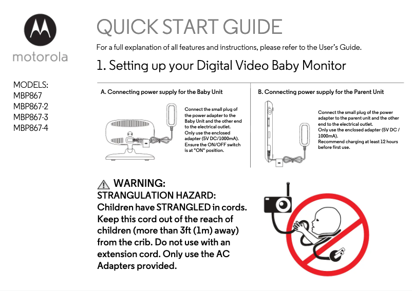 Page 1 de la notice Manuel utilisateur Motorola MBP867-4