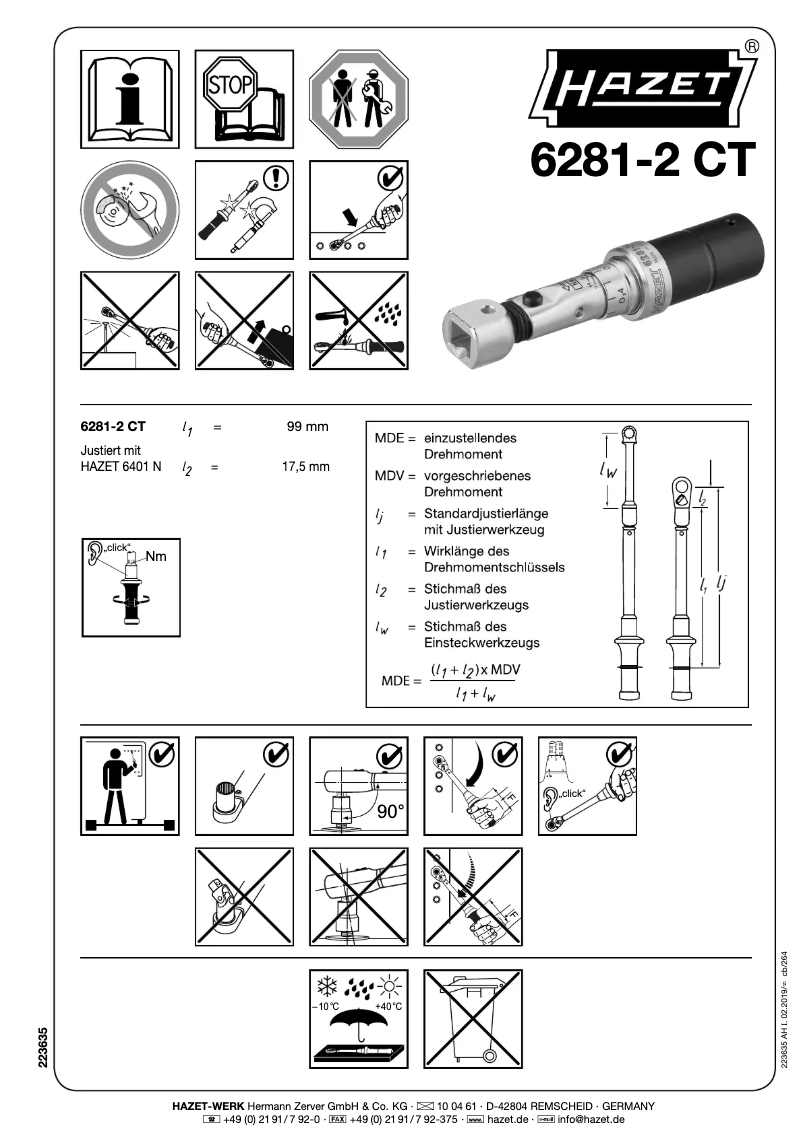 Page 1 de la notice Manuel utilisateur Hazet 6281-2CT
