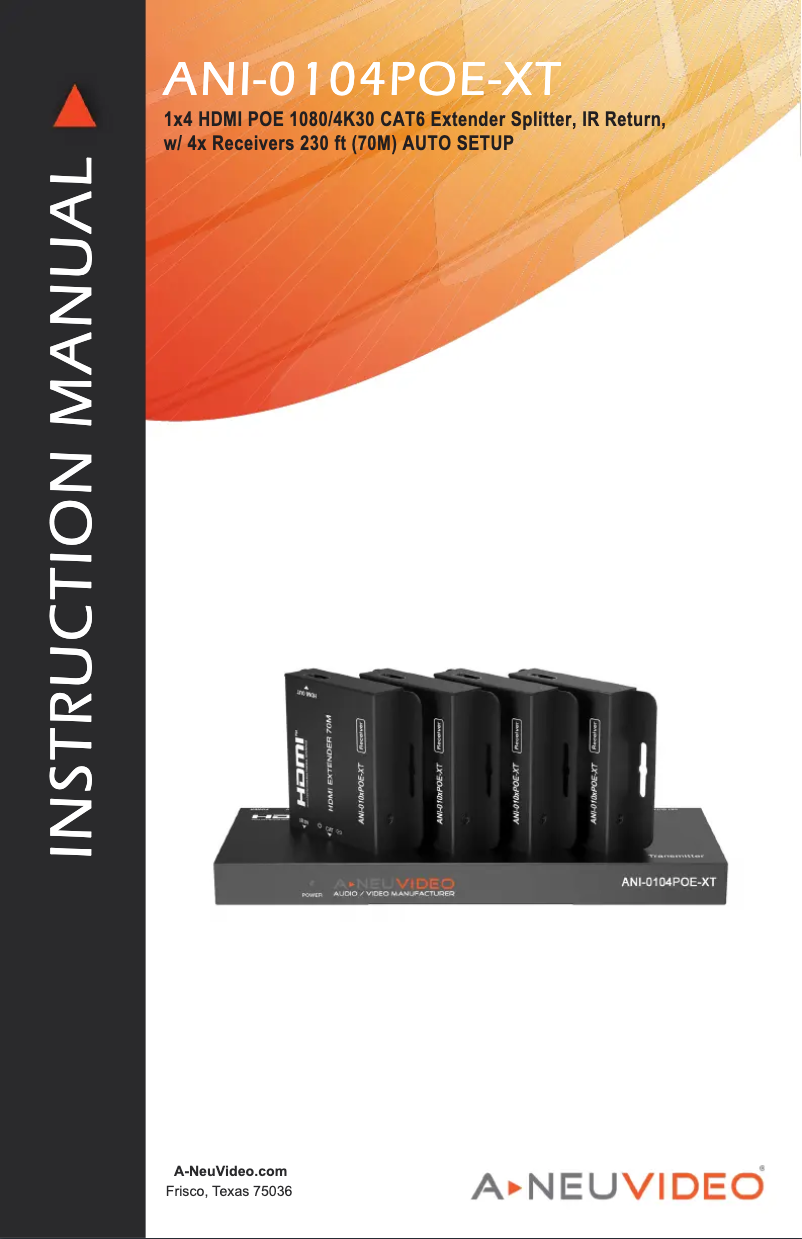 Page n°1 - Manuel utilisateur A-NeuVideo ANI-0104POE-XT