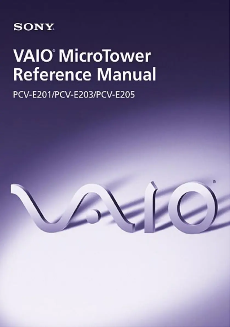 Page n°1 - Manuel utilisateur Sony Vaio PCV-E201