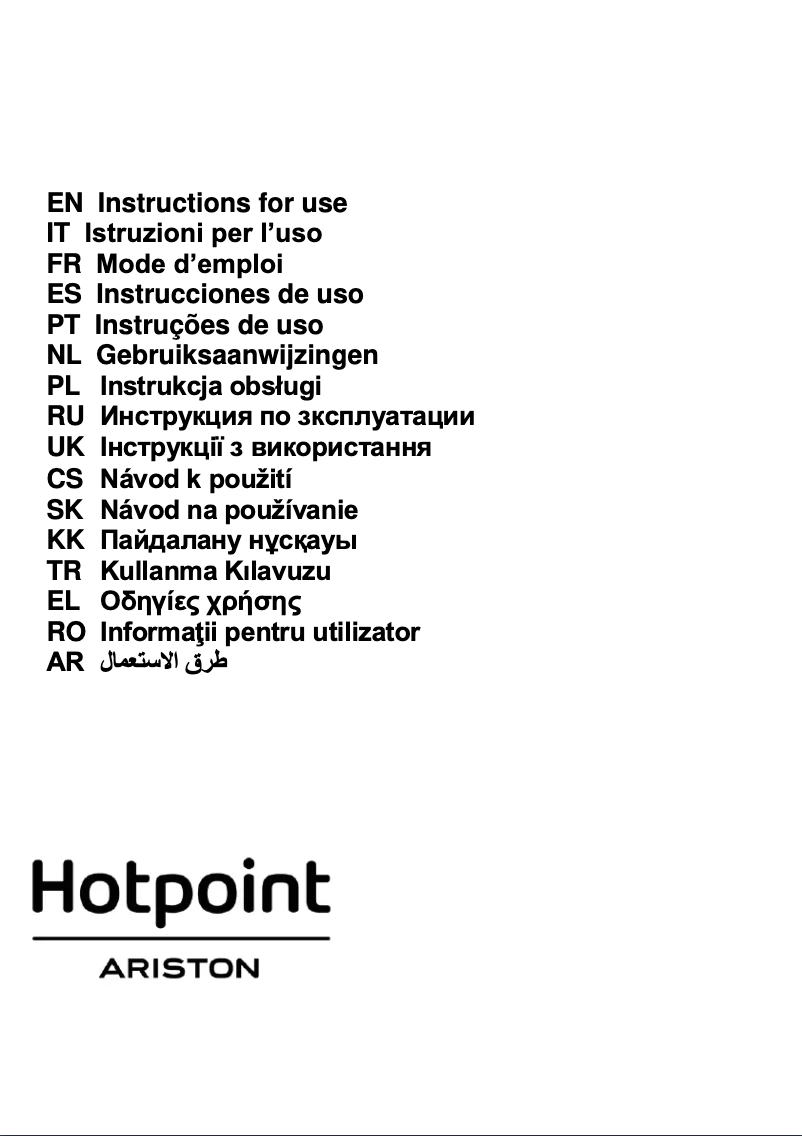Page 1 de la notice Manuel utilisateur Hotpoint Ariston HHPN 6.5F LM OW