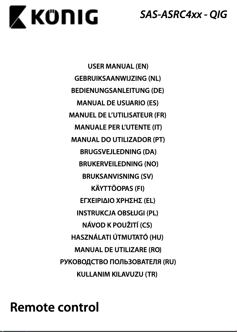 Image de la première page du manuel de l'appareil SAS-ASRC402