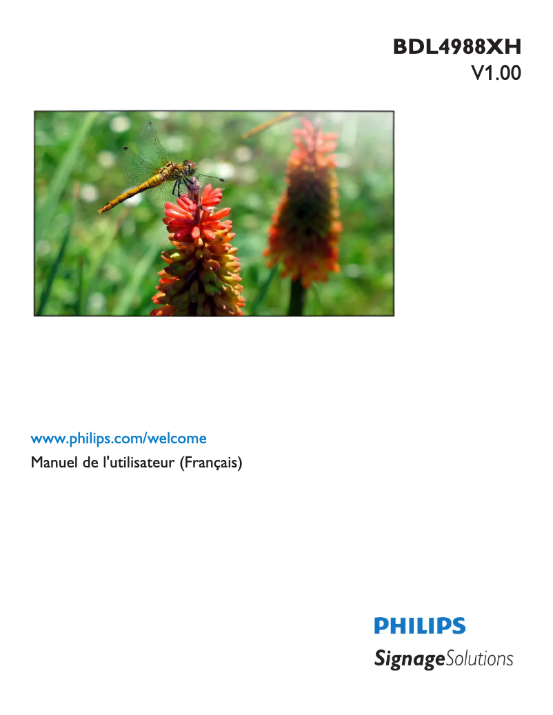Page n°1 - Manuel utilisateur Philips BDL4988XH