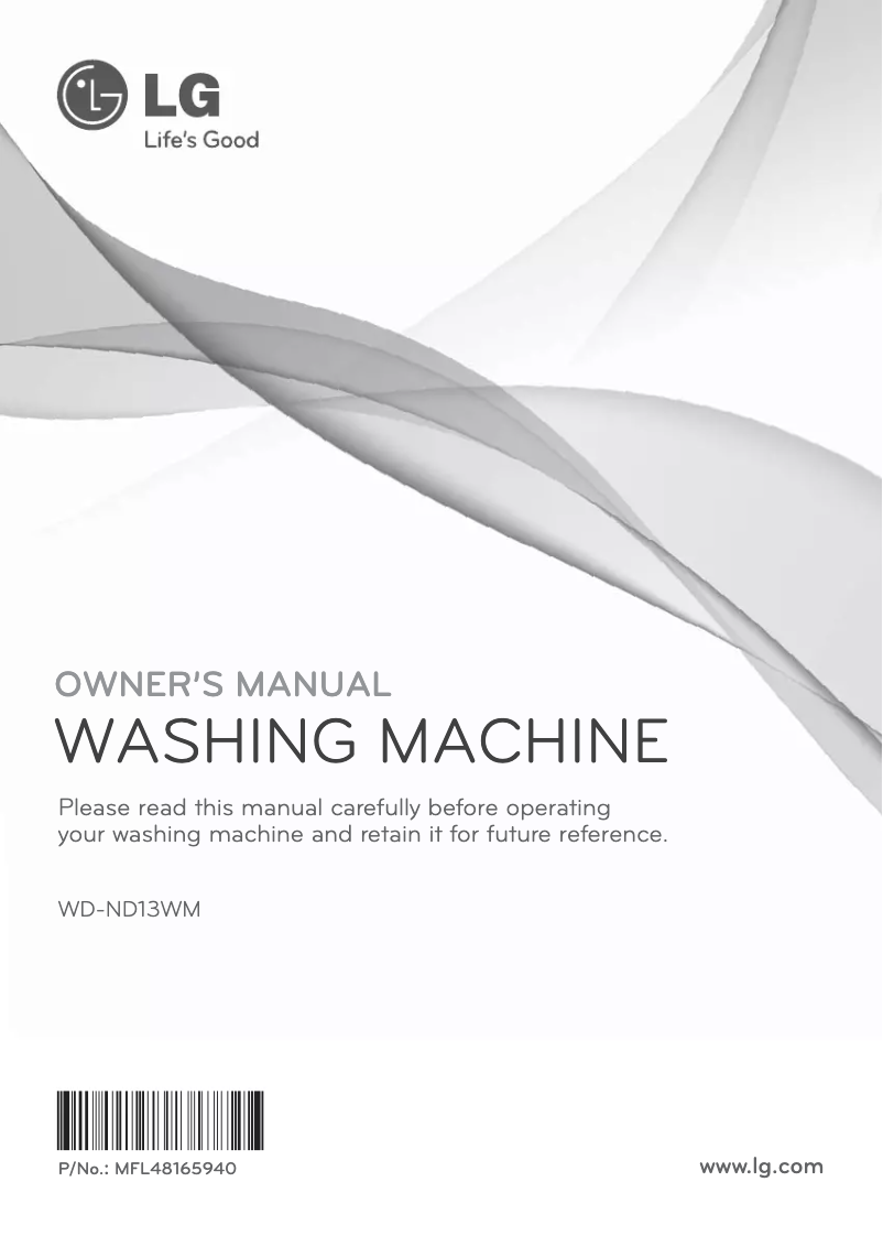 Page n°1 - Manuel utilisateur LG WD-ND13WM