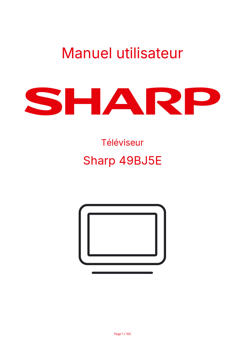 Page n°1 - Manuel utilisateur Sharp 49BJ5E