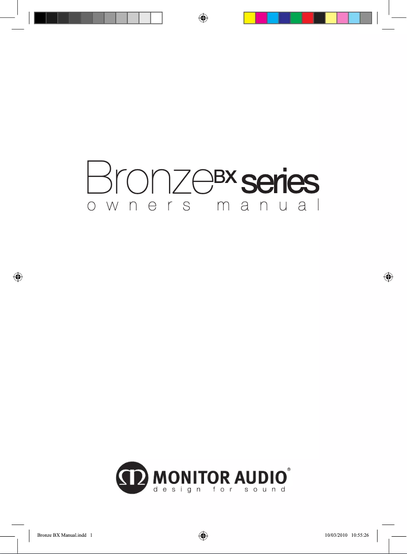 Page 1 de la notice Manuel utilisateur Monitor Audio BXFX