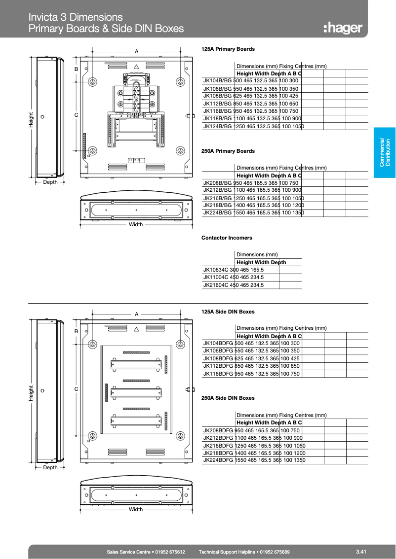 Page 1 de la notice Fiche technique Hager JK112BGSPD