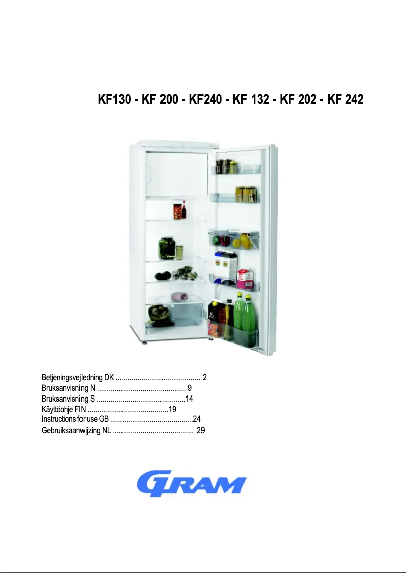 Page n°1 - Manuel utilisateur Gram KF 20202G