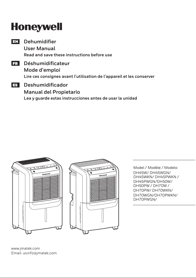 Page 1 de la notice Manuel utilisateur Honeywell DH70