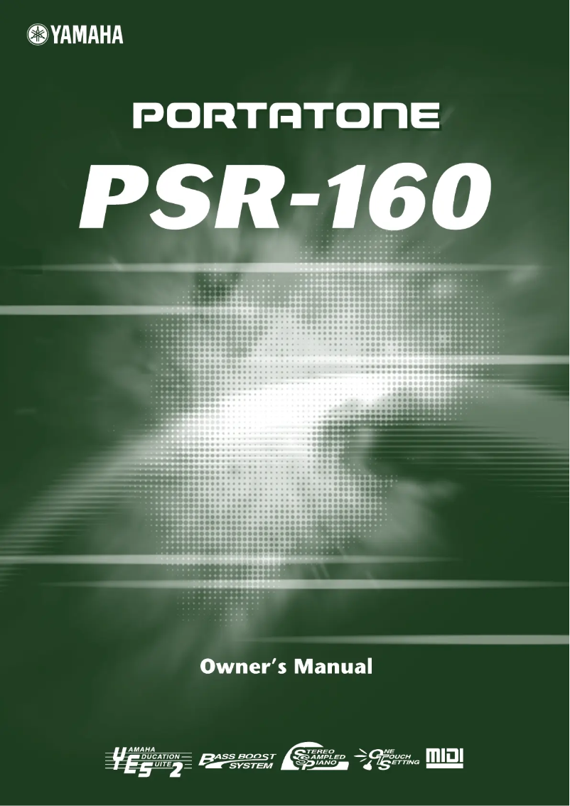 Image de la première page du manuel de l'appareil Portatone PSR-160