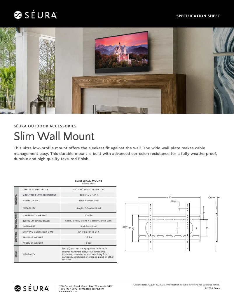 Page n°1 - Fiche technique Seura SW-2
