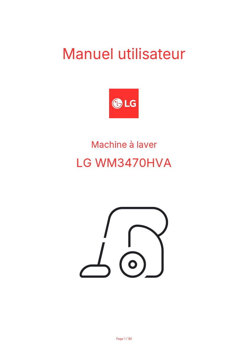 Page n°1 - Manuel utilisateur LG WM3470HVA