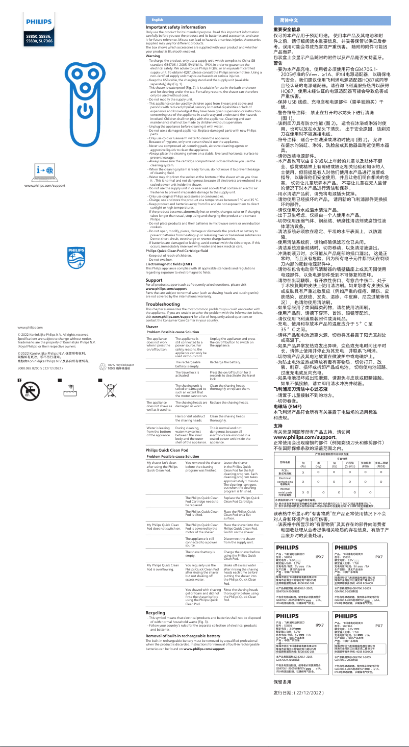 Page n°1 - Manuel utilisateur Philips Series 8000 S8850
