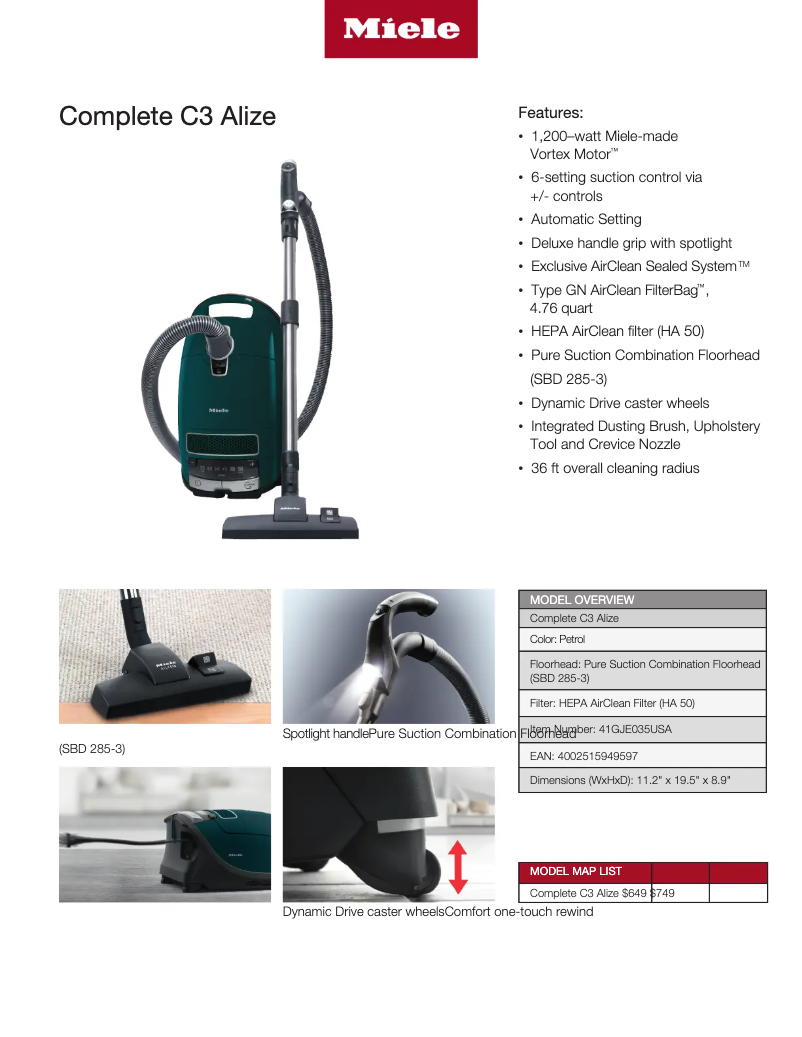 Page 1 de la notice Manuel utilisateur Miele Complete C3 Alize