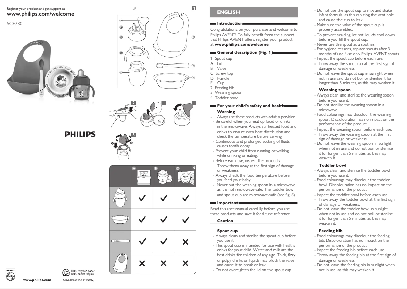 Page 1 de la notice Manuel utilisateur Philips SCF730