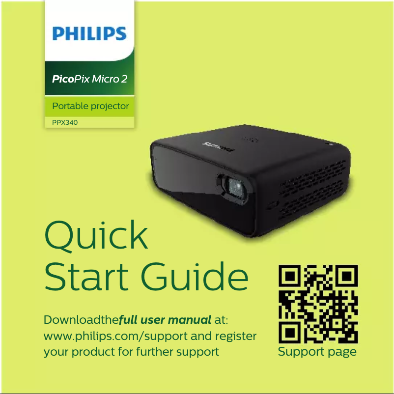 First page image of the manual for PicoPix Micro 2 PPX340