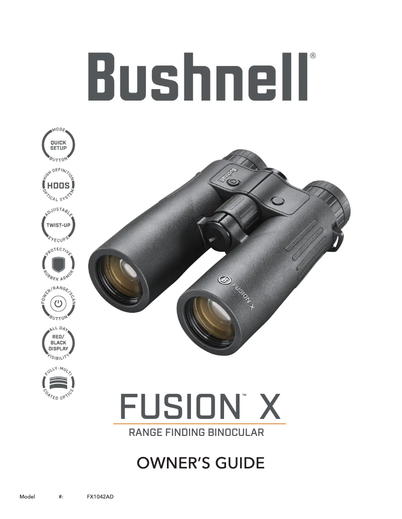 Page n°1 - Manuel utilisateur Bushnell Fusion X 10x42