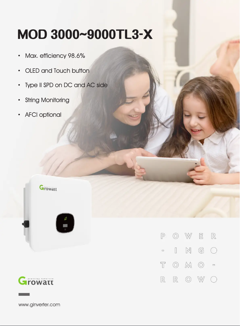 Page n°1 - Fiche technique Growatt MOD 9000TL3-X