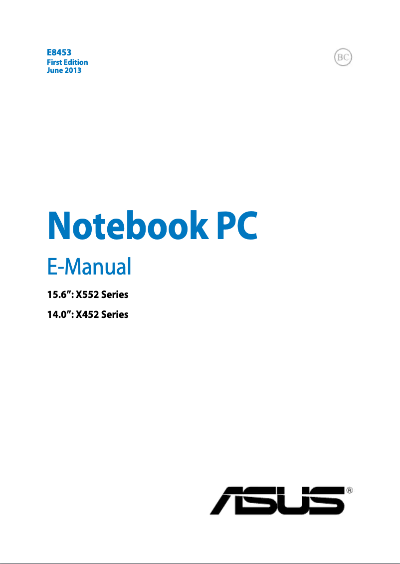 Page n°1 - Manuel utilisateur Asus X452VP-0047L3230M