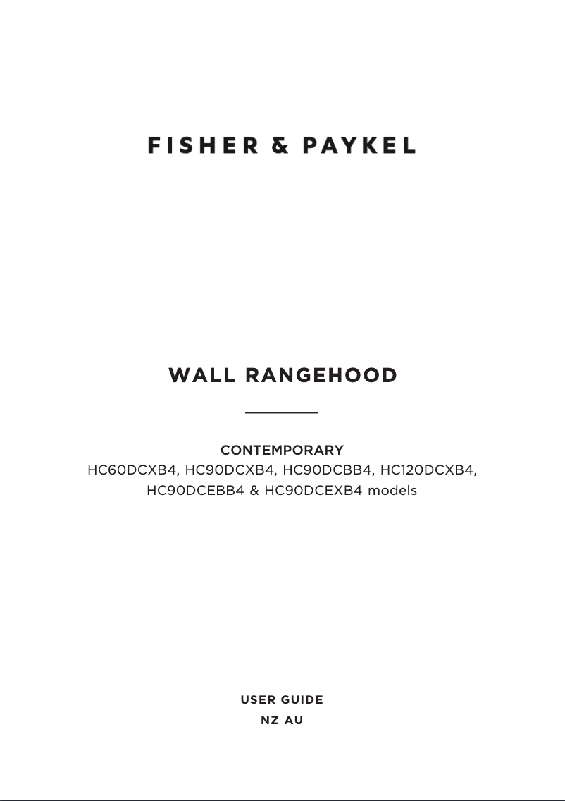 Page n°1 - Manuel utilisateur Fisher & Paykel HC60DCXB4