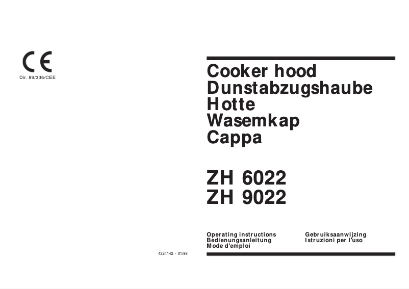 Page n°1 - Manuel utilisateur Zanussi ZH 6022