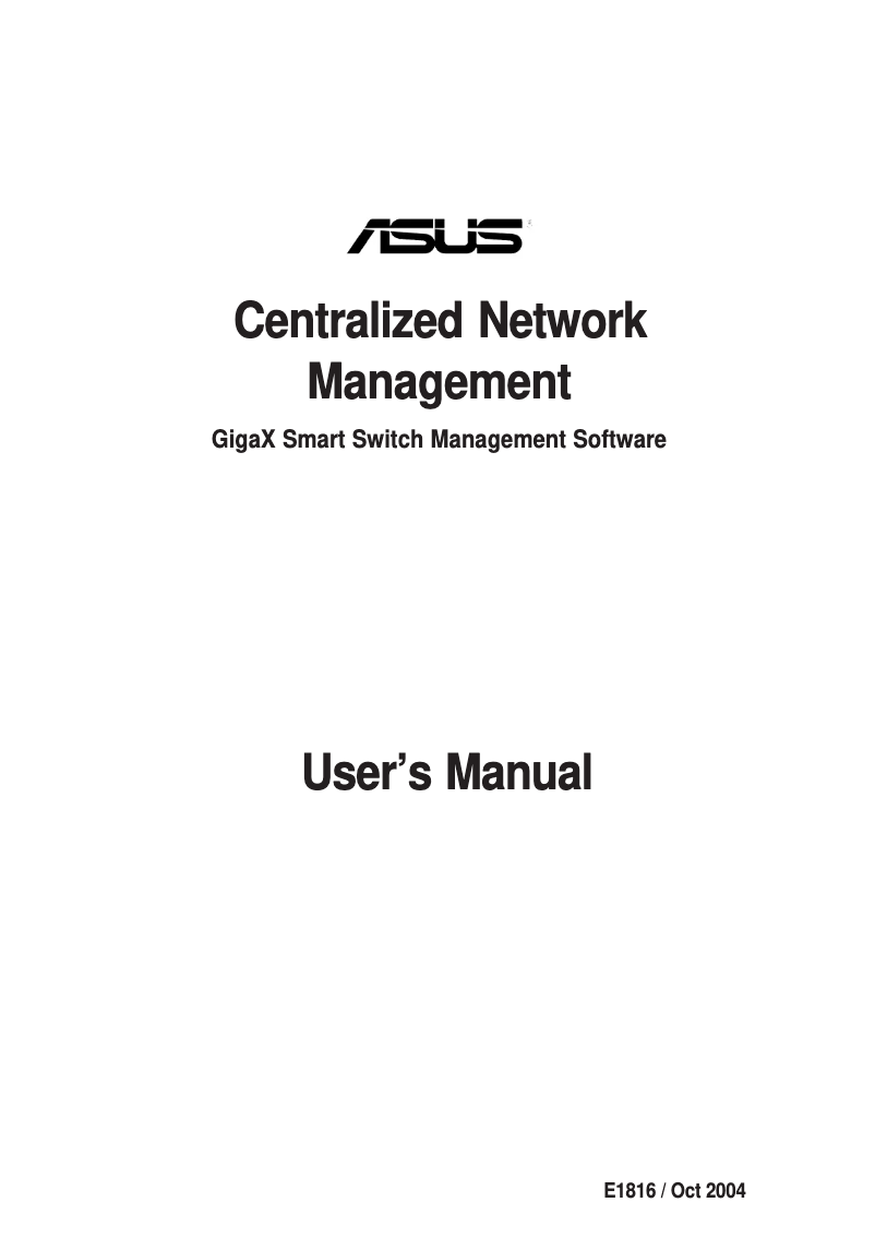 Page 1 de la notice Manuel utilisateur Asus GigaX 1124i