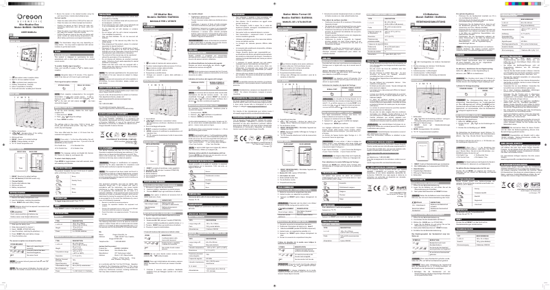 Page 1 de la notice Manuel utilisateur Oregon Scientific BAR 800K