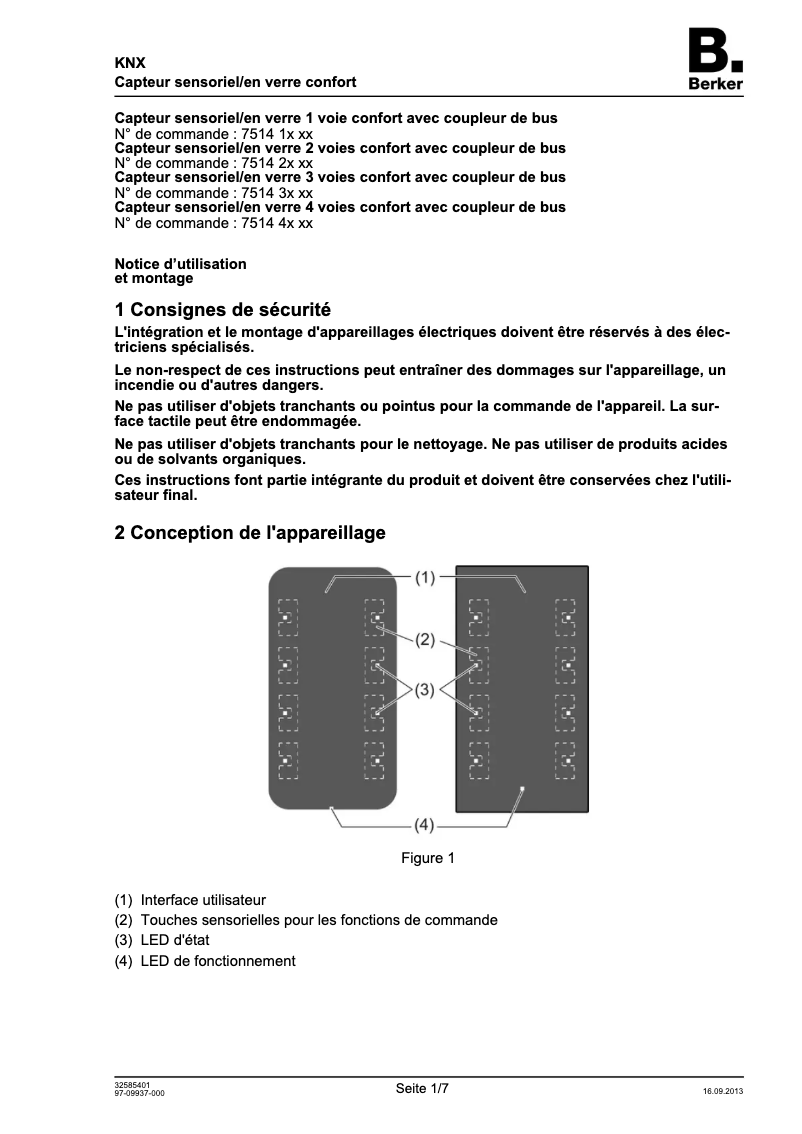 Page 1 de la notice Guide d'installation Hager 75143860