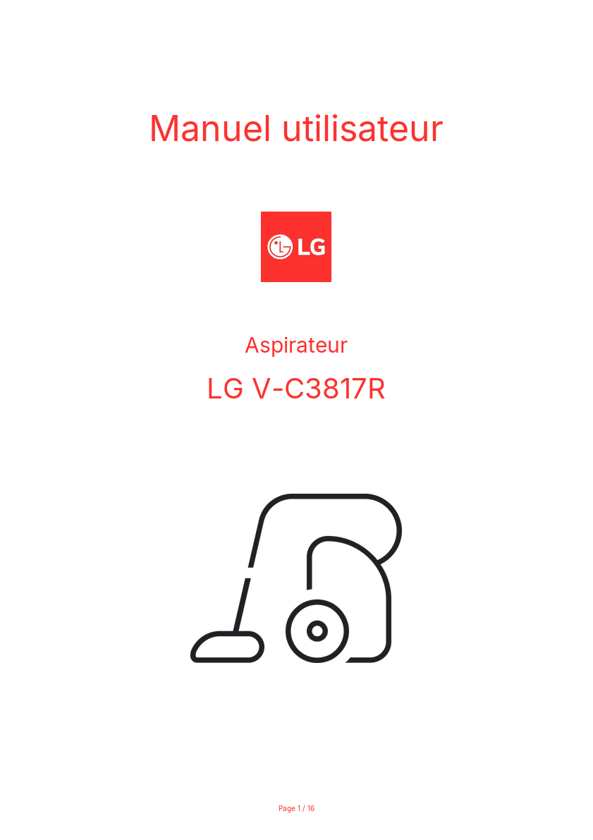 Page n°1 - Manuel utilisateur LG V-C3817R