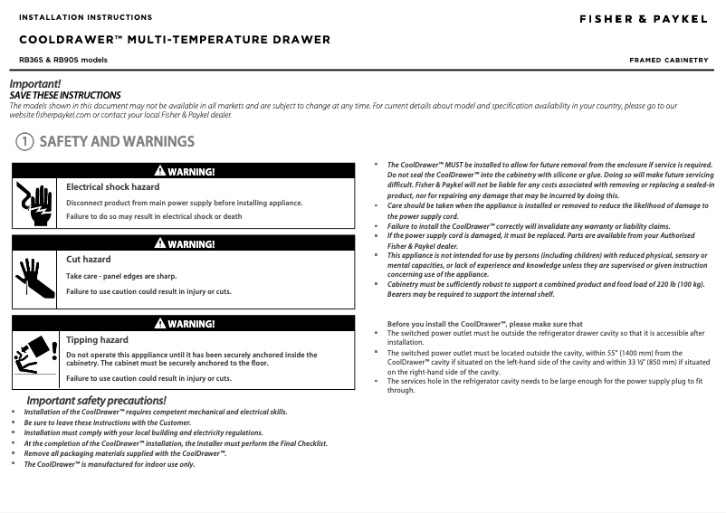 Image de la première page du manuel de l'appareil RB36S25MKIWN1