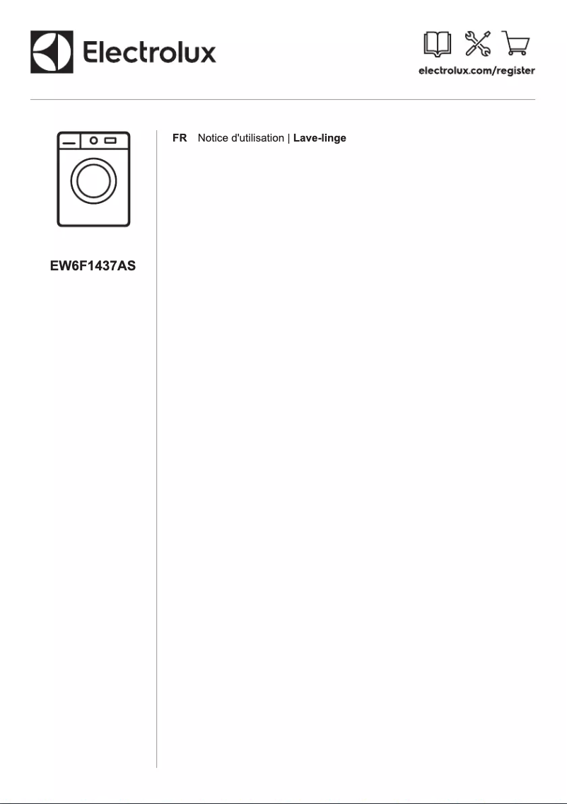 Page 1 de la notice Manuel utilisateur Electrolux EW6F1437AS