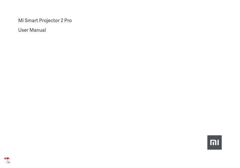 Page n°1 - Manuel utilisateur Xiaomi Mi Smart Projector 2 Pro