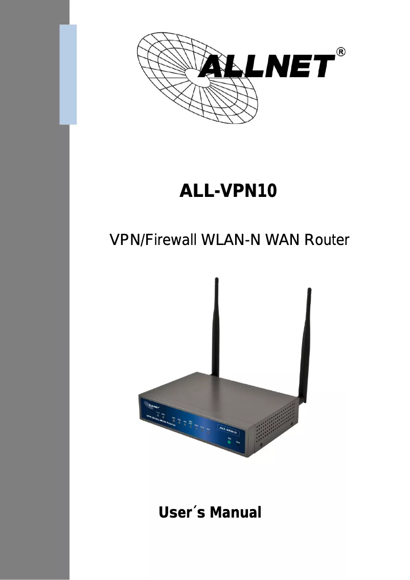 Page n°1 - Manuel utilisateur Allnet ALL-VPN10