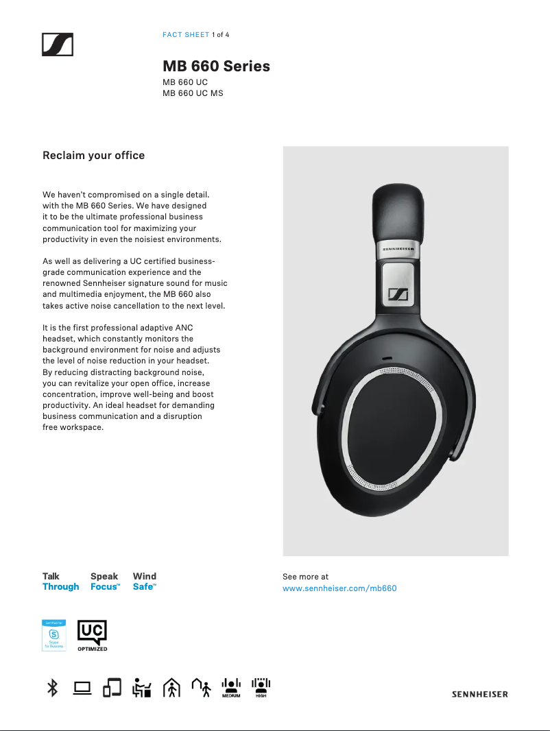 Page n°1 - Fiche technique Sennheiser MB 660 UC