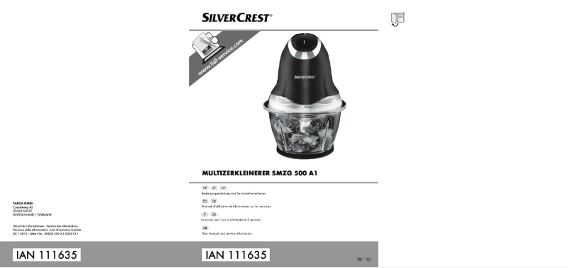 Page 1 de la notice Manuel utilisateur SilverCrest SMZG 500 A1